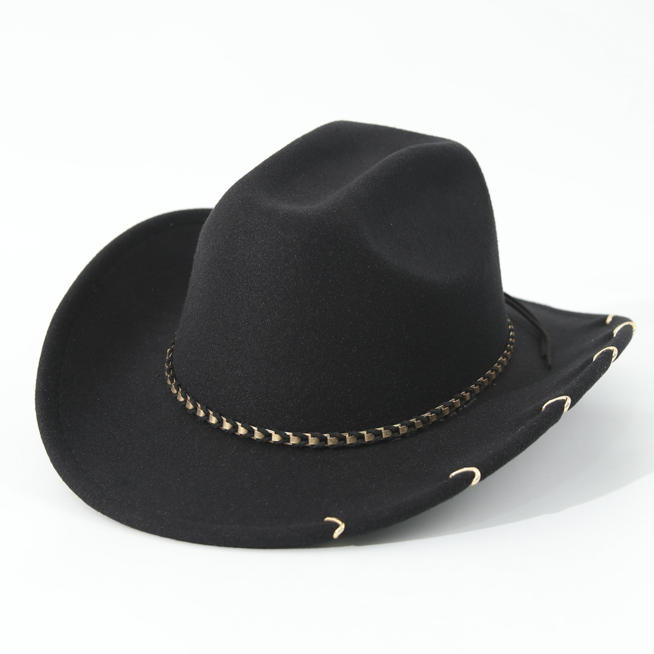 Cowboy Hat Straw - Felt Cowboy Hat with Rivets, Western