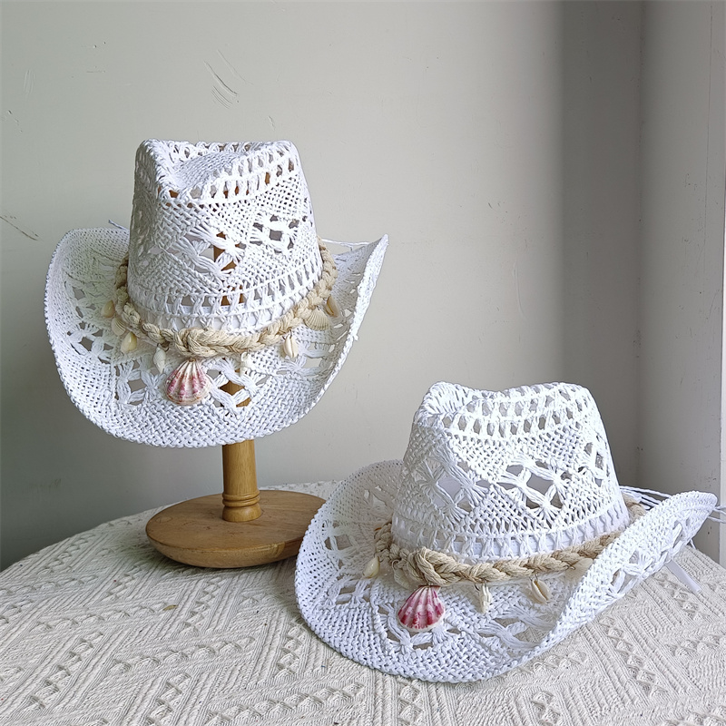 Cowboy Hat Straw - Shell Malan cowboy hat retro straw