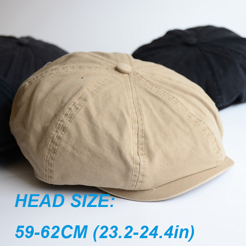 Men Big Head Newsboy Cap Peaky - Dad Hat Cotton 评论和价格