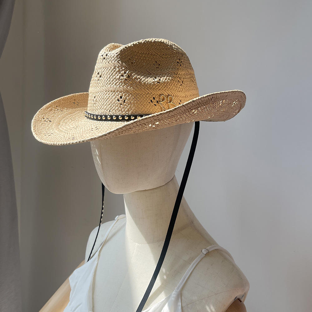 New Wide Brim Cowboy Straw Hat - Cowboy Hat Straw 评论和价格