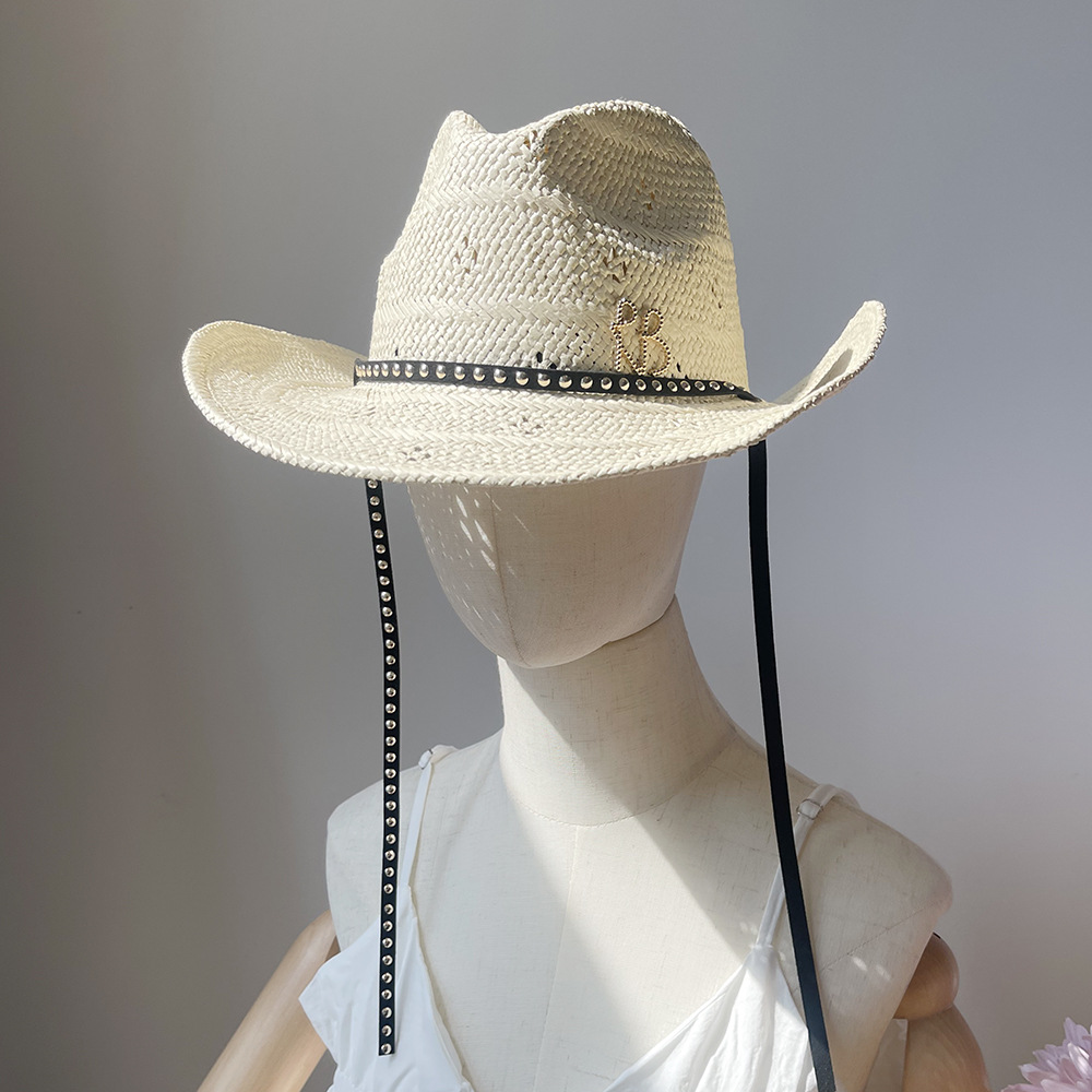 New Wide Brim Cowboy Straw Hat - Cowboy Hat Straw 评论和价格