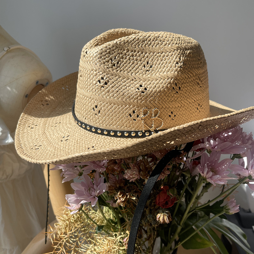 New Wide Brim Cowboy Straw Hat - Cowboy Hat Straw 评论和价格