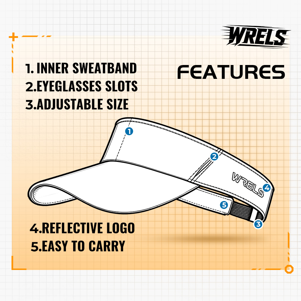 WRELS Sport Sun Visor Hat Empt - Running Cap Lightweight 评论和价格